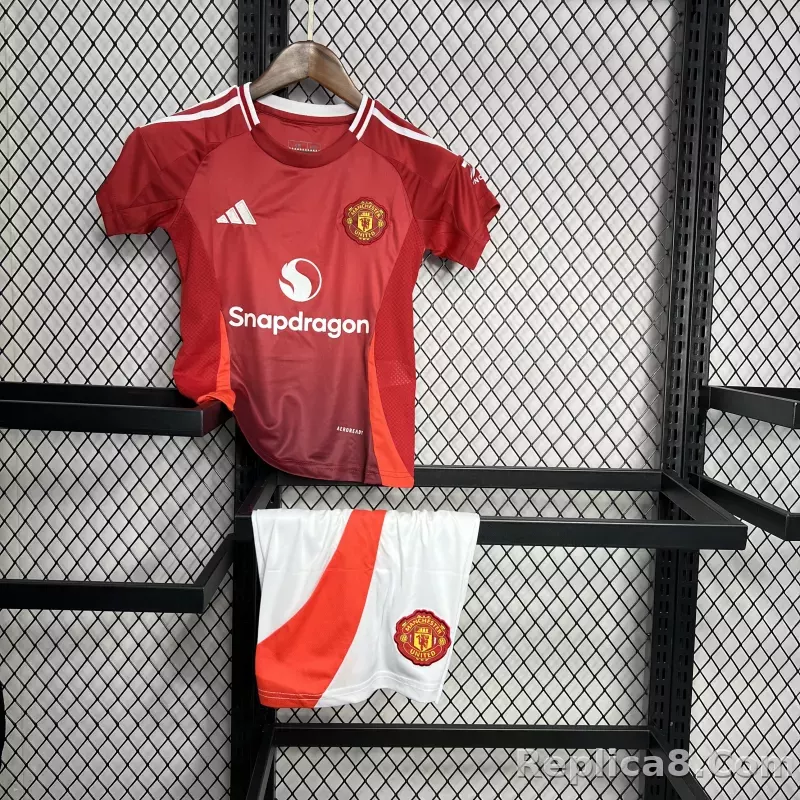 24-25 Manchester United Home Kids Jersey+Shorts - detail