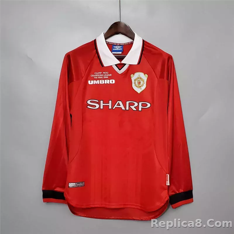 1999-2000 Manchester United Home Retro Jersey Long Sleeve