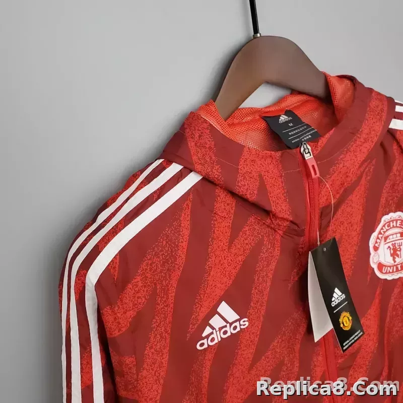 2021/2022 Manchester United Jersey Windbreaker Red - detail