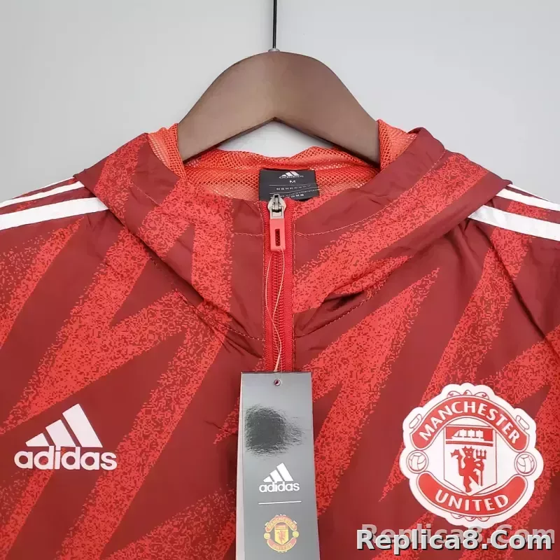 2021/2022 Manchester United Jersey Windbreaker Red - detail