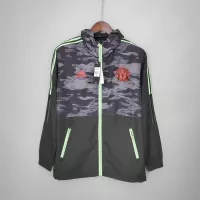 2021/2022 Manchester United Jersey Windbreaker Black And Grey Camouflage - view 1