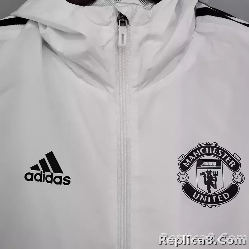 2021/2022 Manchester United Jersey Windbreaker White - detail