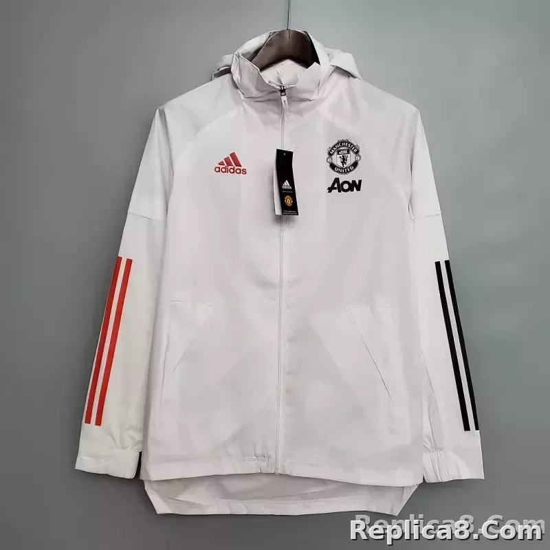 2021 Manchester United Jersey Windbreaker White(Black-Red Edge)