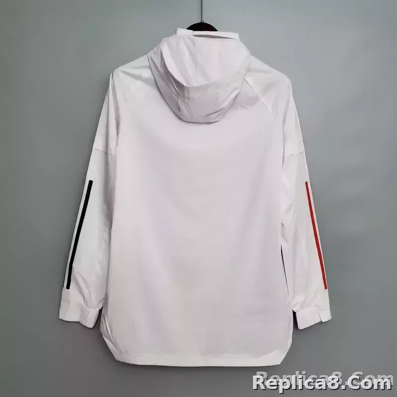 2021 Manchester United Jersey Windbreaker White(Black-Red Edge) - detail