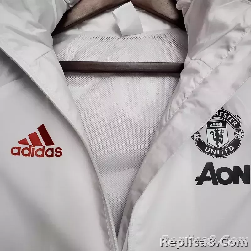 2021 Manchester United Jersey Windbreaker White(Black-Red Edge) - detail