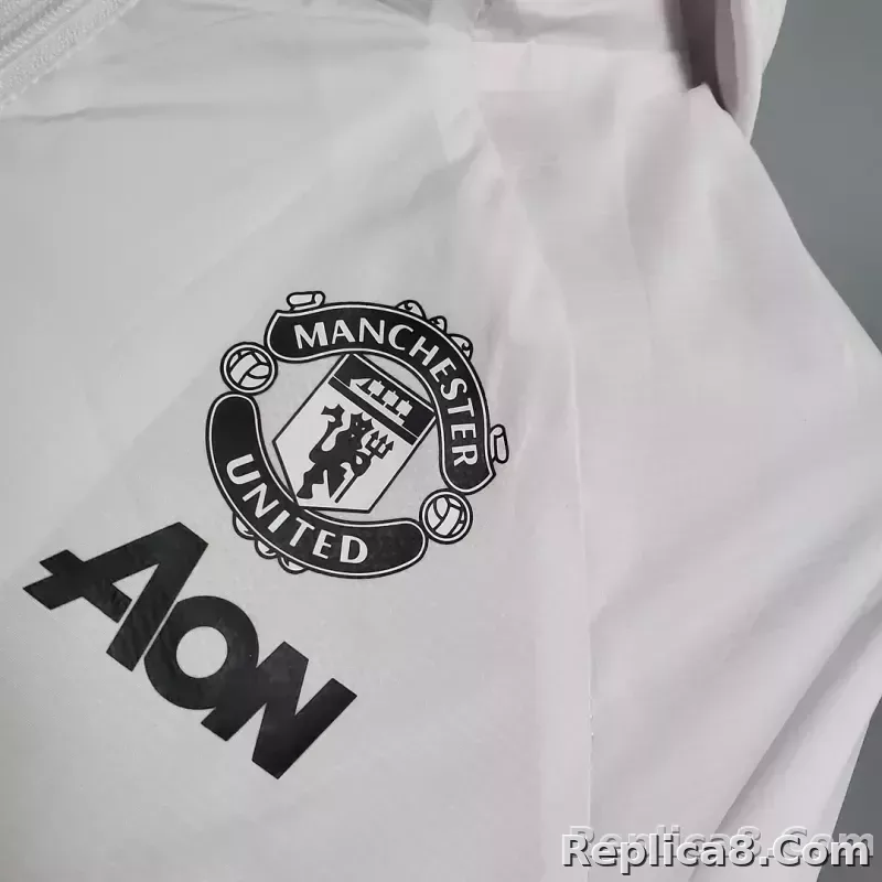 2021 Manchester United Jersey Windbreaker White(Black-Red Edge) - detail