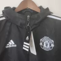 2022/2023 Manchester United Windbreaker Black White Edge - view 3