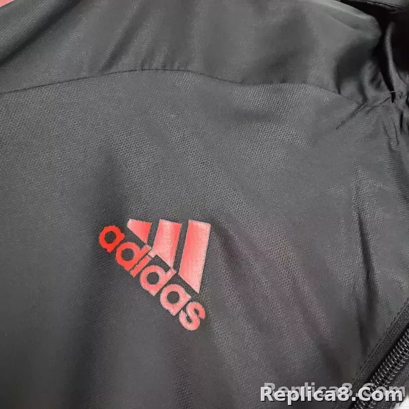 2021 Manchester United Jersey Windbreaker Black(White-Red Edge) - detail