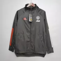2021 Manchester United Jersey Windbreaker Black(White-Red Edge) - view 1