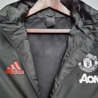 2021 Manchester United Jersey Windbreaker Black(White-Red Edge) - view 3