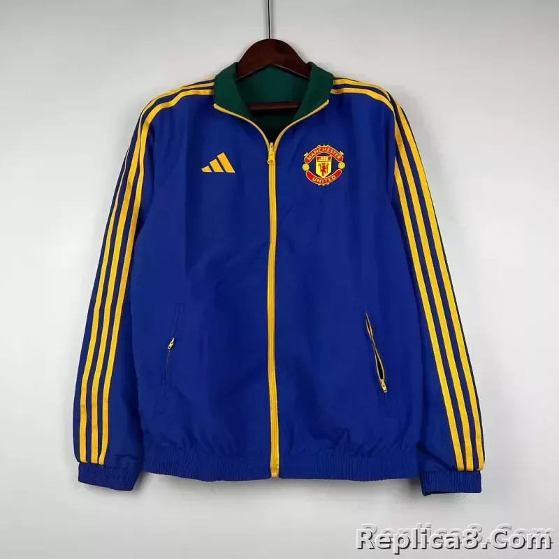 2023/2024 Manchester United Reversible Windbreaker（Blue-Green）Soccer Jersey 1:1 Thai Quality - detail