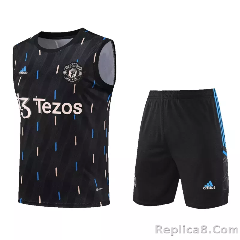 Manchester United Sleeveless Training Kit (Top+Shorts) Black 2022/23