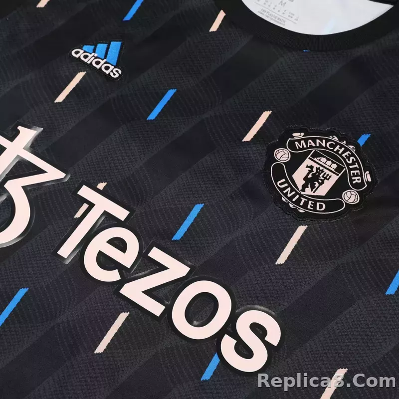 Manchester United Sleeveless Training Kit (Top+Shorts) Black 2022/23 - detail