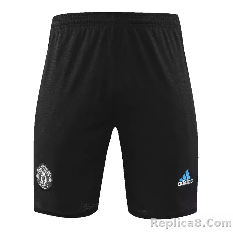 Manchester United Sleeveless Training Kit (Top+Shorts) Black 2022/23 - detail