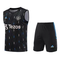 Manchester United Sleeveless Training Kit (Top+Shorts) Black 2022/23 - view 15