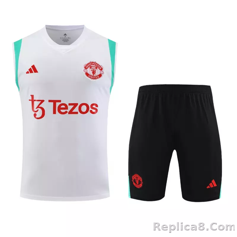 Manchester United Sleeveless Training Kit Top+Short 2023/24 - detail