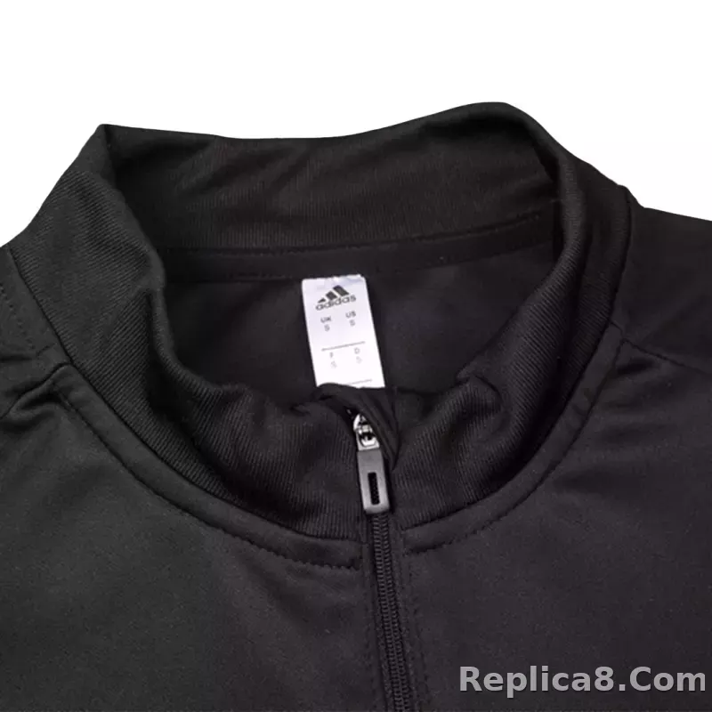 Kids Manchester United Zipper Sweatshirt Kit(Top+Pants) Black 2023/24 - detail