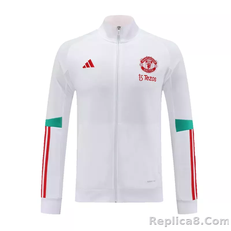 Manchester United Training Kit (Jacket+Pants) White 2023/24 - detail