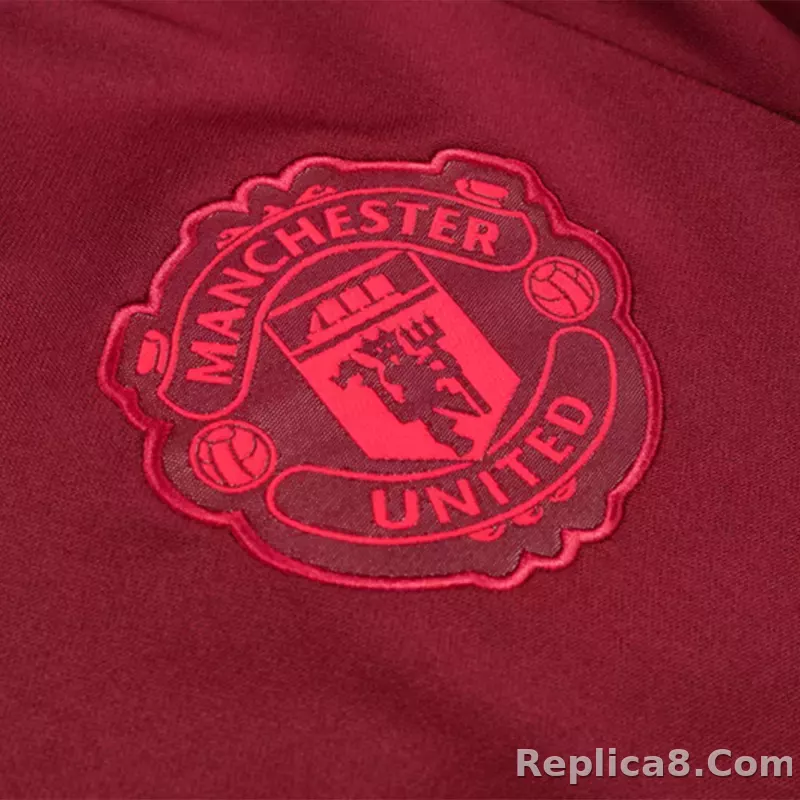 Manchester United Zipper Sweatshirt Kit(Top+Pants) Red 2023/24 - detail