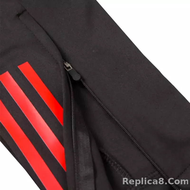 Manchester United Zipper Sweatshirt Kit(Top+Pants) Black 2023/24 - detail