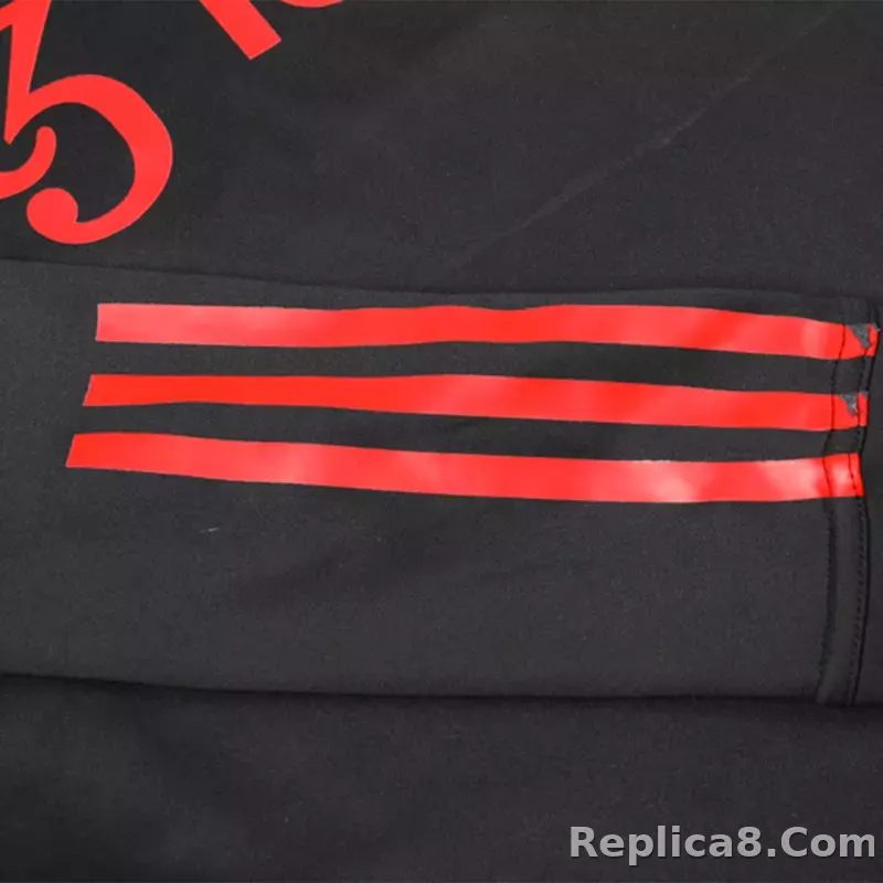 Manchester United Zipper Sweatshirt Kit(Top+Pants) Black 2023/24 - detail