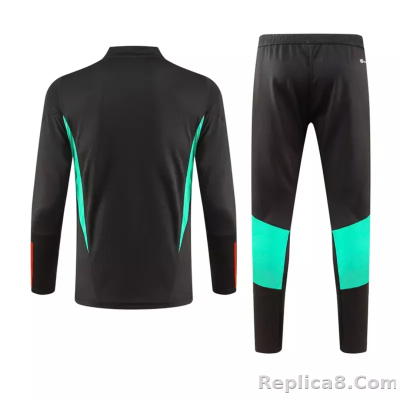 Manchester United Zipper Sweatshirt Kit(Top+Pants) Black 2023/24 - detail