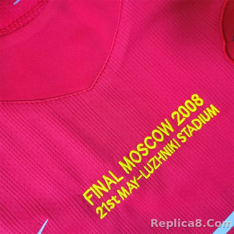 07-08 Manchester United Home UCL Final Retro Jersey Long Sleeve - detail
