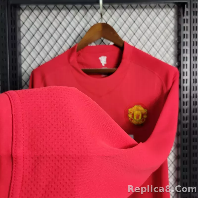 07-08 Manchester United Home UCL Final Retro Jersey Long Sleeve - detail