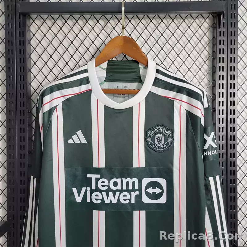 23-24 Manchester United Away Jersey Long Sleeve - detail