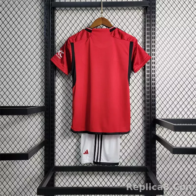 23-24 Manchester United Home Kids Kit Jersey+Shorts - detail