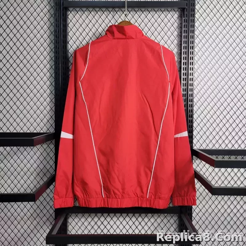 2023 Manchester United Soccer Jersey Windbreaker Red - detail