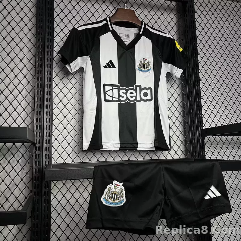 24-25 Newcastle United Home Soccer Kids Kit Jersey+Shorts