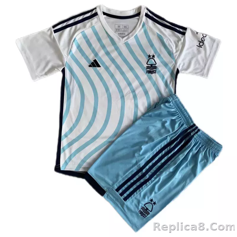 23-24 Nottingham Forest Away Kids Kit Jersey+Shorts