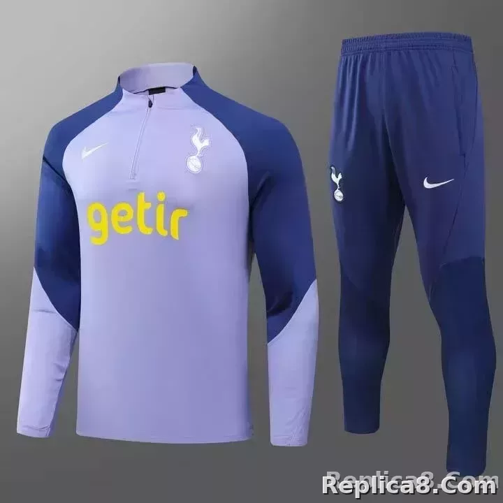 2023 Tottenham Half-Pull Training Suit Purple Jersey 1:1 Thai Quality Set