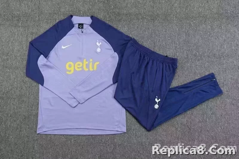 2023 Tottenham Half-Pull Training Suit Purple Jersey 1:1 Thai Quality Set - detail