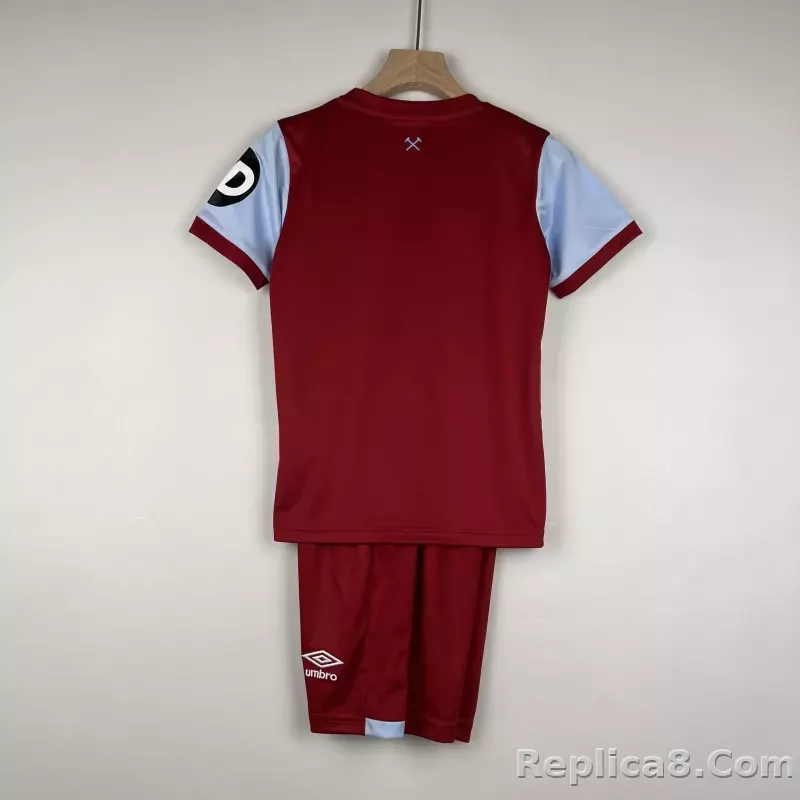 23-24 West Ham United Home Kids Kit Jersey+Shorts - detail