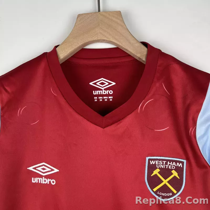 23-24 West Ham United Home Kids Kit Jersey+Shorts - detail