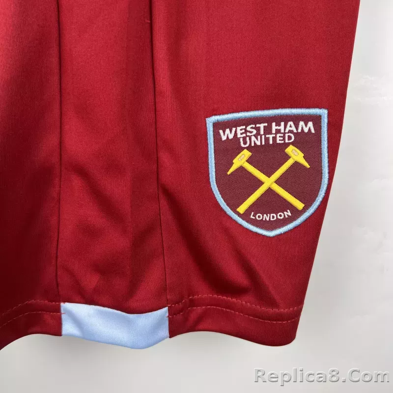 23-24 West Ham United Home Kids Kit Jersey+Shorts - detail