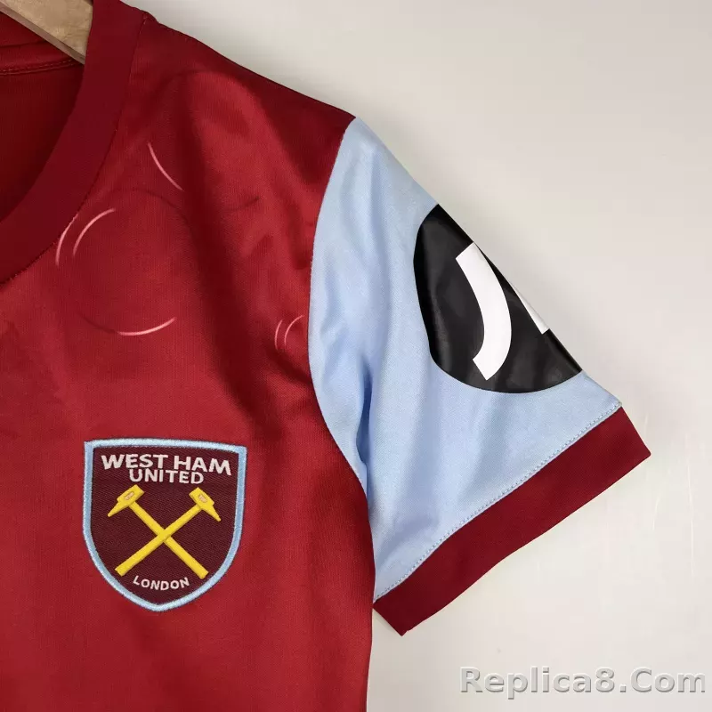 23-24 West Ham United Home Kids Kit Jersey+Shorts - detail