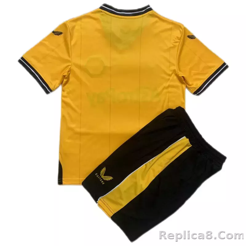 23-24 Wolves Home Kids Kit Jersey+Shorts - detail