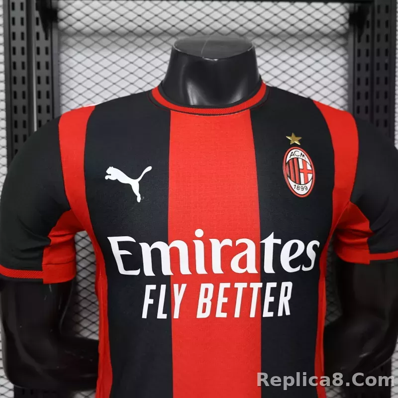 26-27 AC Milan Home  Soccer Jersey Red - detail