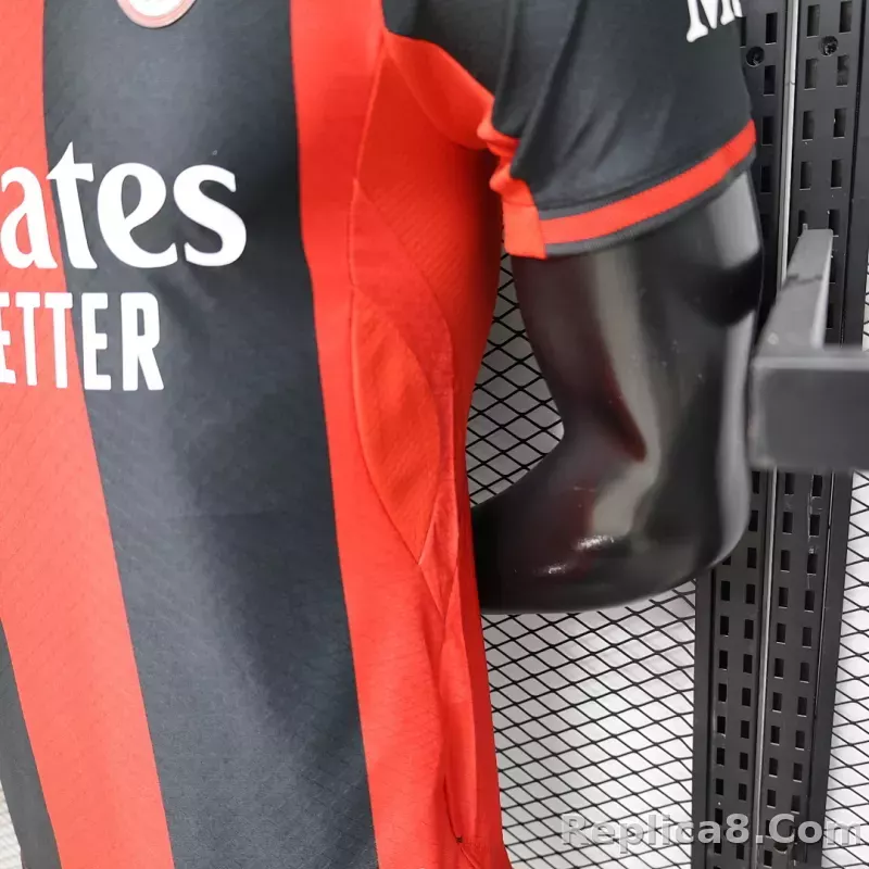 26-27 AC Milan Home  Soccer Jersey Red - detail