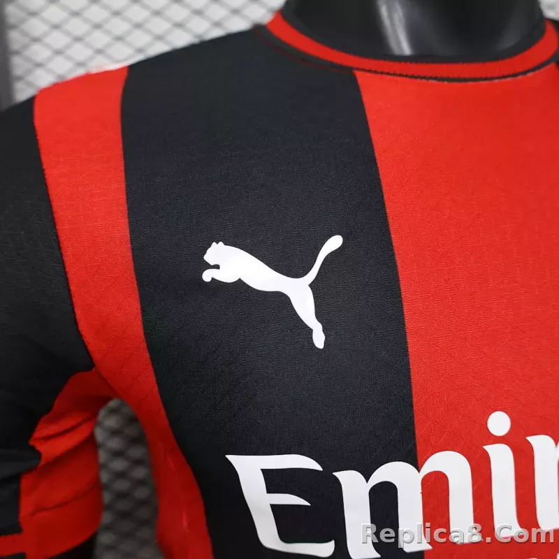26-27 AC Milan Home  Soccer Jersey Red - detail
