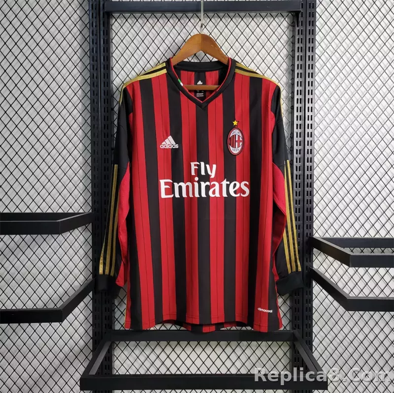 2013-14 AC Milan  Retro Jersey Home Long Sleeve