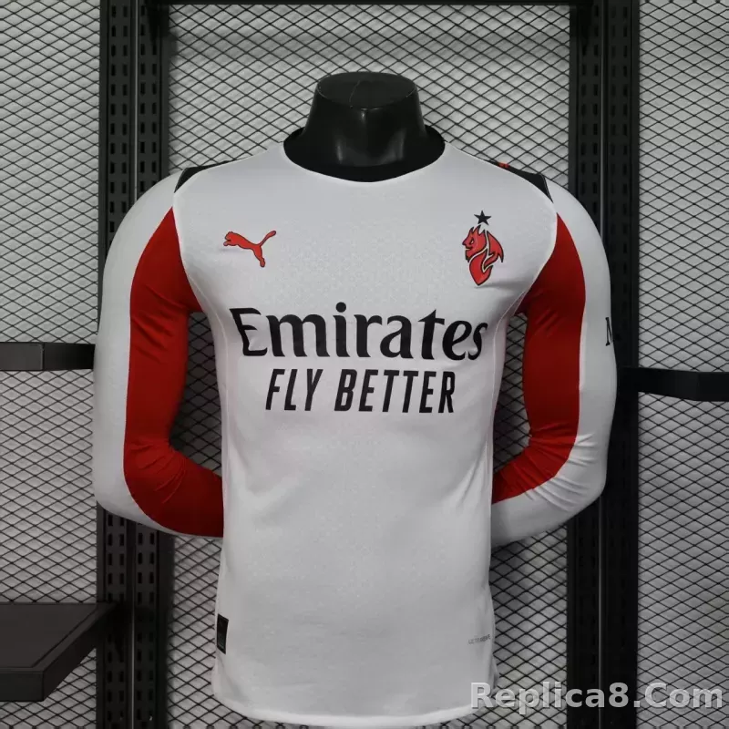 25-26 AC Milan Away Soccer Jersey Player Version Long Sleeve