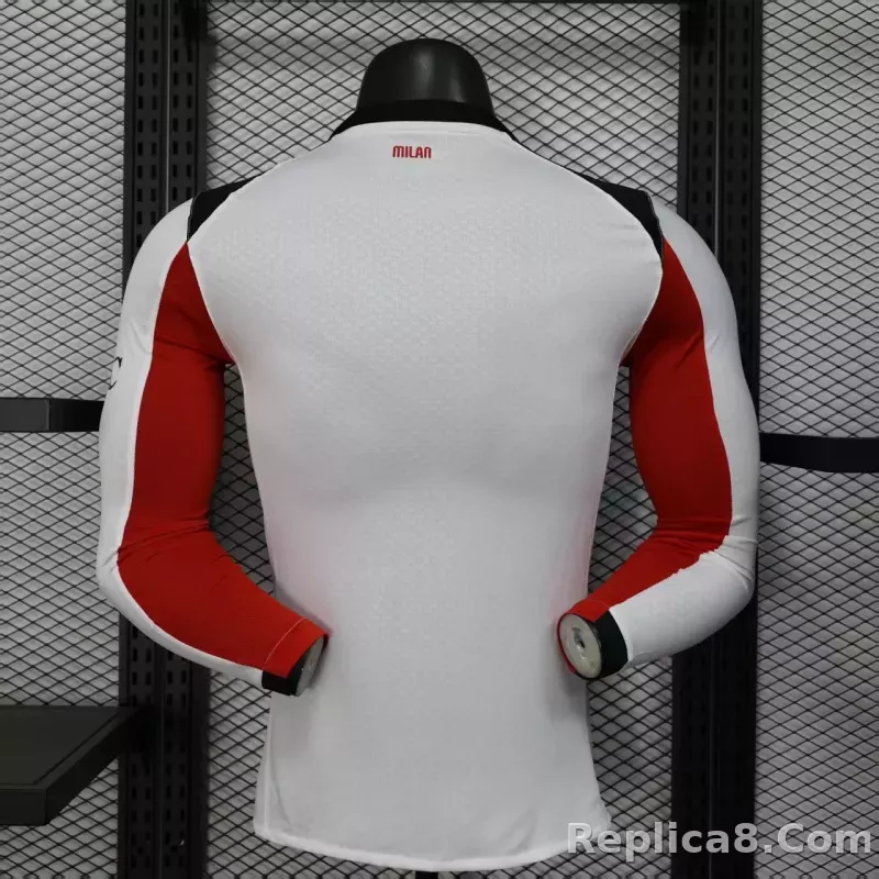 25-26 AC Milan Away Soccer Jersey Player Version Long Sleeve - detail