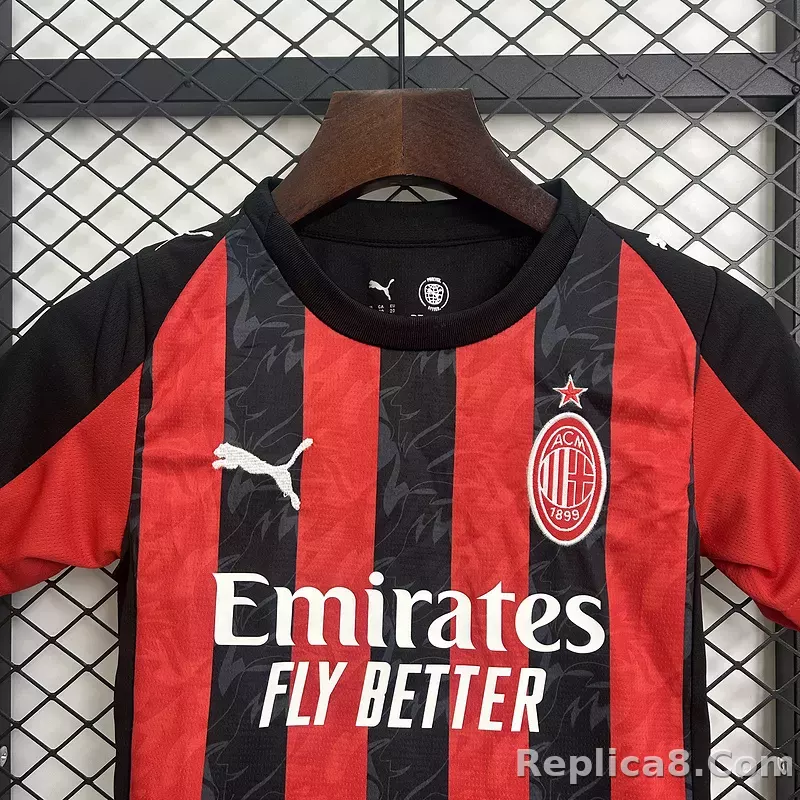 25-26 AC Milan Home Soccer Kids Kit Jersey+Shorts - detail