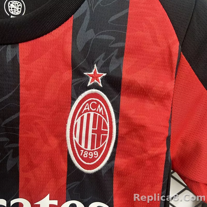 25-26 AC Milan Home Soccer Kids Kit Jersey+Shorts - detail