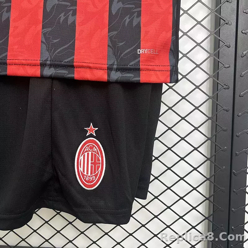 25-26 AC Milan Home Soccer Kids Kit Jersey+Shorts - detail