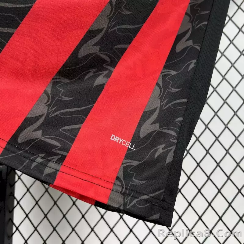 25-26 AC Milan Home Soccer Jersey Red - detail